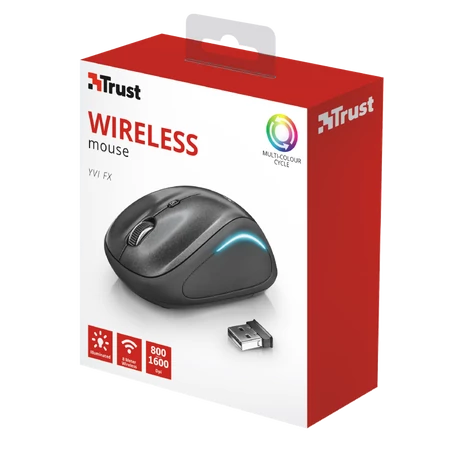 Trust Yvi FX Black Vezeték Nélküli Egér